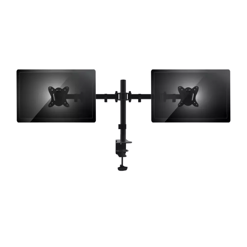 Equip pasukamas dviejų monitorių laikiklis stalviršiui 13 inch–27 inch