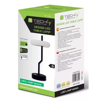 Techly I-LAMP-TABLE2 stalinė lempa su reguliuojamu apšvietimu, 2 W, LED, juoda / balta