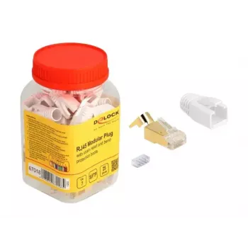 DeLOCK RJ45 modulinis kištukas 25 vnt. rinkinys Cat.7 Auksas Baltas