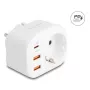 DeLOCK 11498 maitinimo kištuko adapteris, hibridinis E/F tipas, F tipo lizdas, baltas