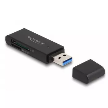 Card Reader DeLOCK 91002 USB Juodas MicroSD SD SDHC SDXC 5000 Mbit/s