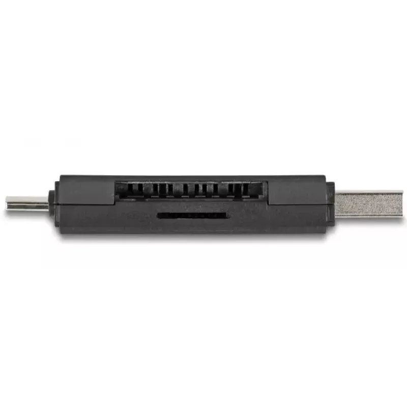Kortelių skaitytuvas DELOCK USB 5 Gbps USB Type-C / Type-A SD ir MicroSD, juodas, 5000 Mbit/s, 21×77×10 mm