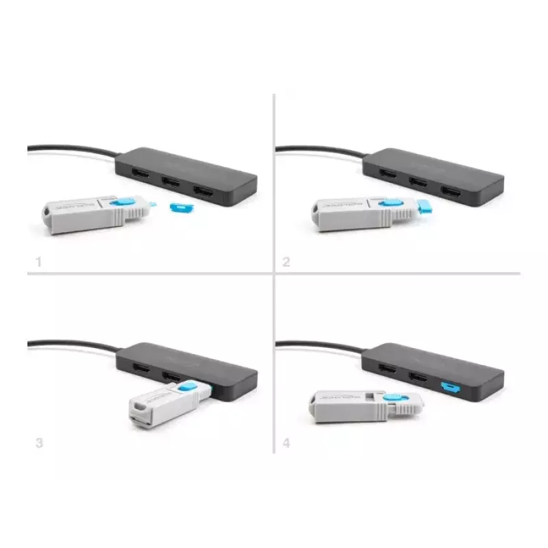 DeLOCK HDMI prievadų blokavimo rinkinys 4 vnt. su atrakinimo įrankiu HDMI moteriškiems prievadams