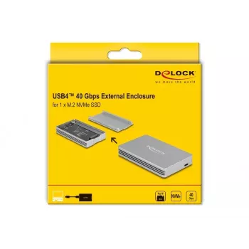 SSD korpusas DeLOCK 42018 sidabrinis M.2 40 Gbit/s USB Type-C