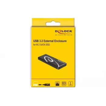 Dėklas SSD M.2 DeLOCK 42007 Juodas Aliuminis