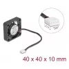 DeLOCK 67293 Ašinis ventiliatorius 12 V DC, 40 x 40 x 10 mm, juodas