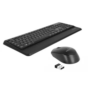 Belaidis klaviatūros ir pelės rinkinys DeLOCK 12674 RF Wireless QWERTZ vokiškas juodas