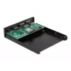 DeLOCK priekinis skydelis 3,5 colio USB 5 Gbps 1 x USB Type-C + 2 x USB Type-A + SD ir Micro SD lizdai