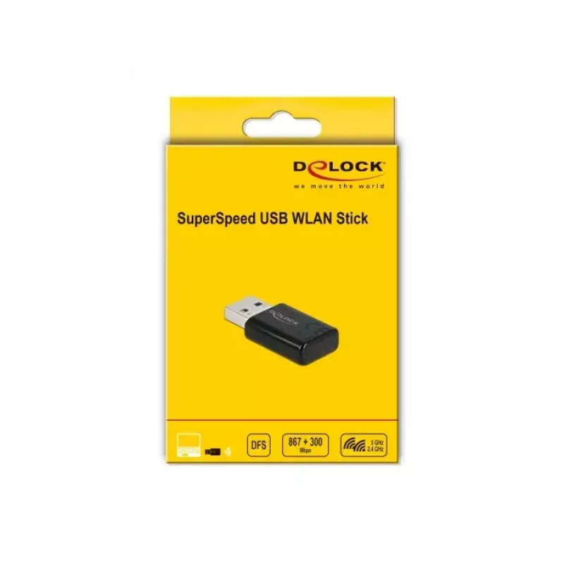 Tinklo kortelė DeLOCK 12550 WLAN USB dviejų dažnių Wi-Fi 5