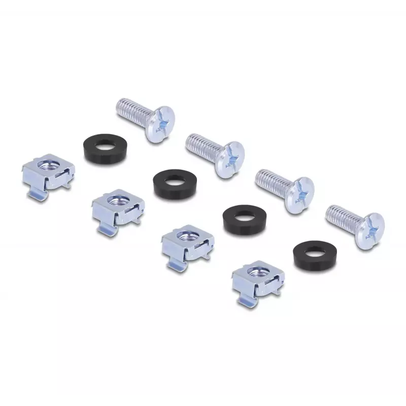 Montavimo rinkinys DeLOCK 66236 Universalus tvirtinimo rinkinys stelažui 2 vnt Sidabrinis Metalinis