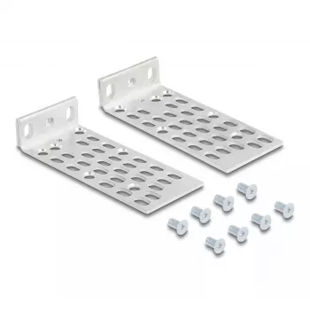 Montavimo rinkinys DeLOCK 66236 Universalus tvirtinimo rinkinys stelažui 2 vnt Sidabrinis Metalinis