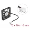 Ašinis ventiliatorius DeLOCK 67315, 12 V DC, 70 x 70 x 10 mm, juodas
