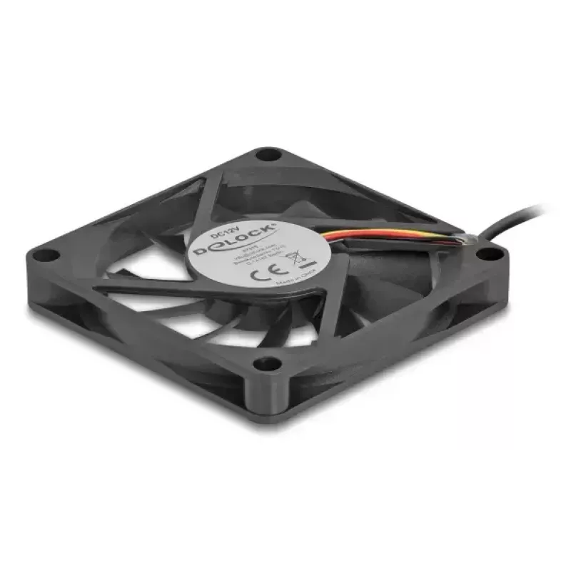Ašinis ventiliatorius DeLOCK 67315, 12 V DC, 70 x 70 x 10 mm, juodas