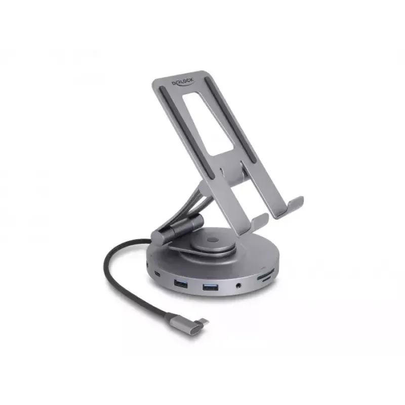 DeLOCK stotelė nešiojamiesiems kompiuteriams ir planšetėms, 4K HDMI, USB, SD, Micro SD, PD 3.0