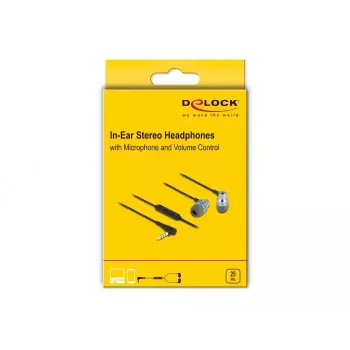 Ausinės DeLOCK 27183 Į ausį 3,5 mm lizdas Mikrofonas Garsumo valdymas