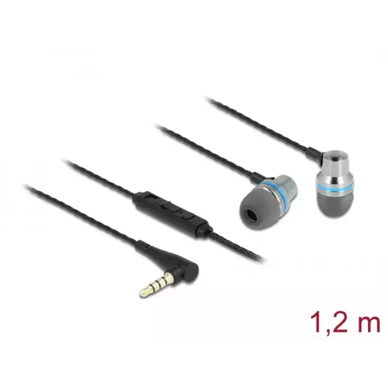 Ausinės DeLOCK 27183 Į ausį 3,5 mm lizdas Mikrofonas Garsumo valdymas