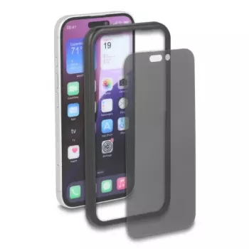 Apsauginis grūdinto stiklo privatumo ekrano/nugaros apsauginis stikliukas Apple iPhone 16 — DELOCK 81281, atsparus smūgiams ir įbrėžimams, juodas/skaidrus, 1 vnt.