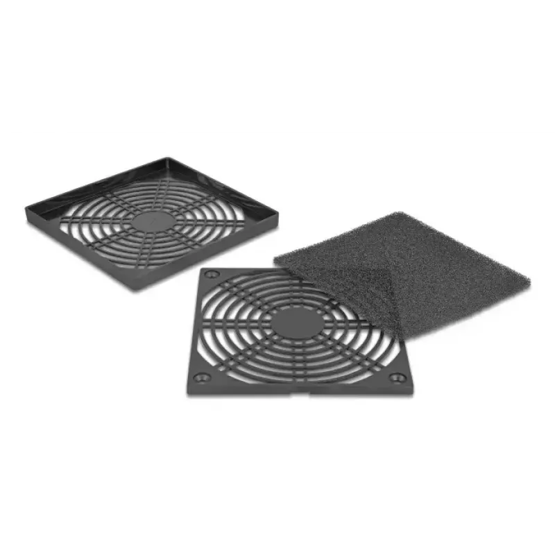 Grotelės ventiliatoriui DELOCK 67313, ABS juodos, 125×125 mm, tvirtinimo raštas 105×105 mm