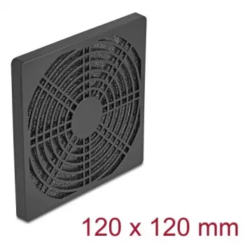 Grotelės ventiliatoriui DELOCK 67313, ABS juodos, 125×125 mm, tvirtinimo raštas 105×105 mm