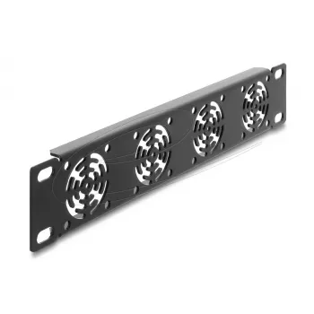 Uždaromoji plokštė DELOCK 67430 su 4 įmontuotais 40×40 mm ventiliatoriais, metalinis korpusas, tamsiai pilka, 1U