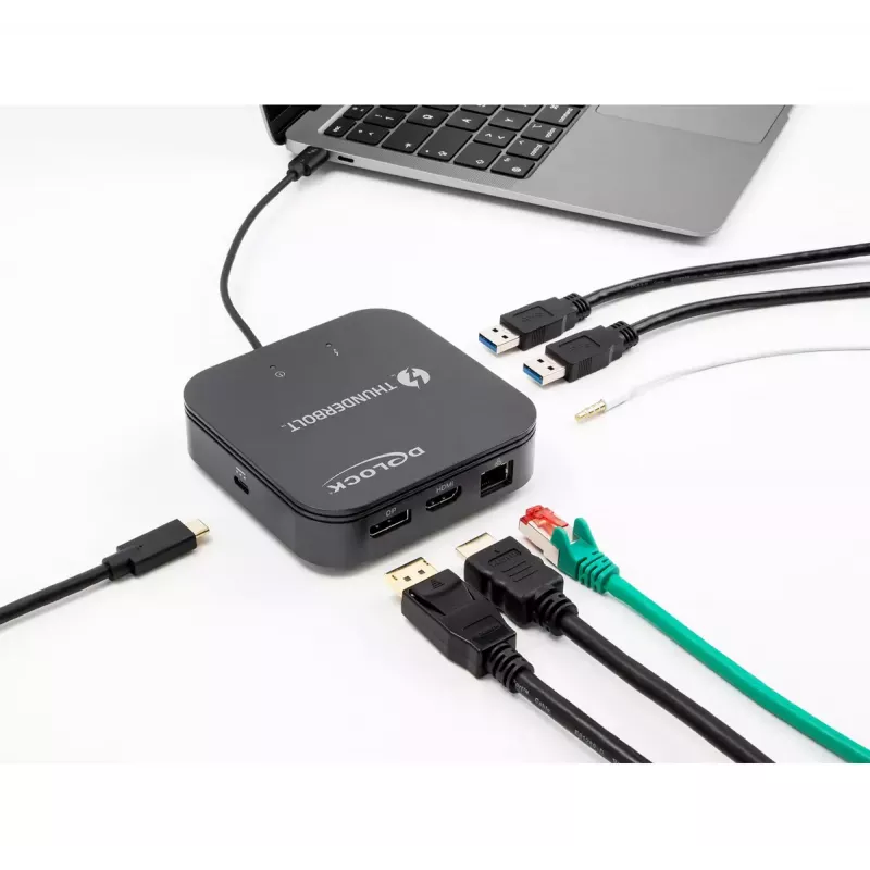DeLOCK Thunderbolt 3 Mini Dock 8K DisplayPort HDMI USB LAN Audio PD 3.0