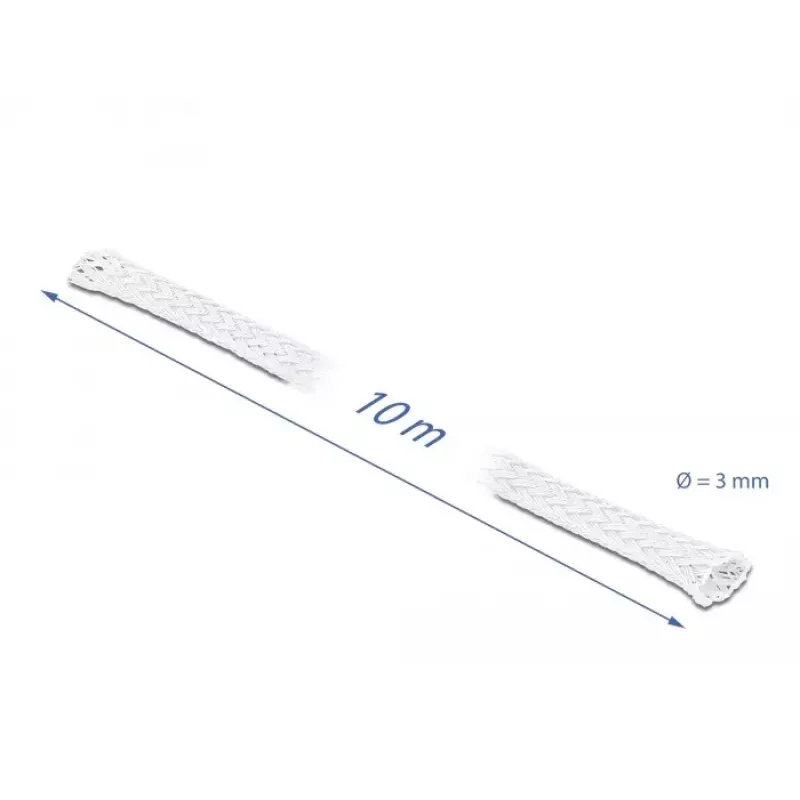 Pintas kabelių movimas DeLOCK 20692 10 m x 3 mm baltas