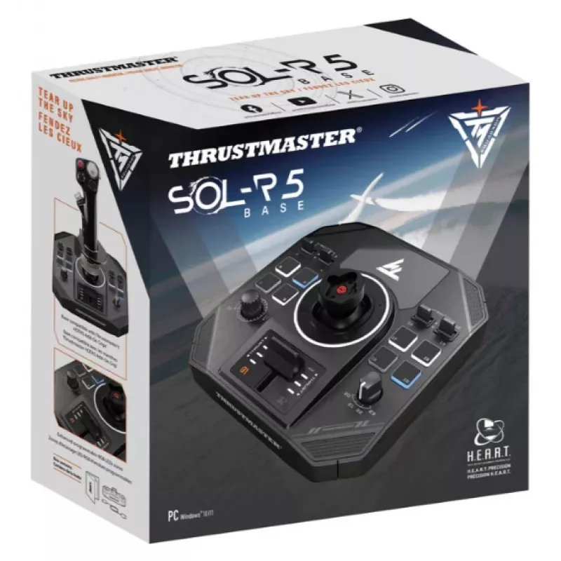 Gaminio pavadinimas: Vairų/valdymo pagrindas Thrustmaster Sol-R 5 Base, juodas, USB Type-C, analoginis/digitalinis, PC, 196×196×67 mm