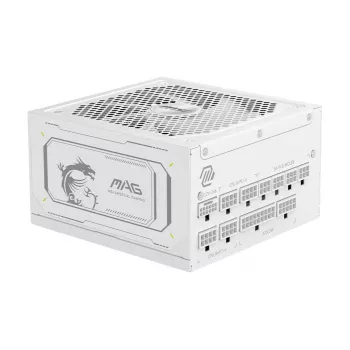 Maitinimo blokas MSI MAG A1000GL PCIE5 WHITE 1000 W ATX 24-pin, 80 PLUS Gold, 135 mm ventiliatorius