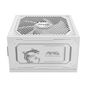 Maitinimo blokas MSI MAG A1000GL PCIE5 WHITE 1000 W ATX 24-pin, 80 PLUS Gold, 135 mm ventiliatorius