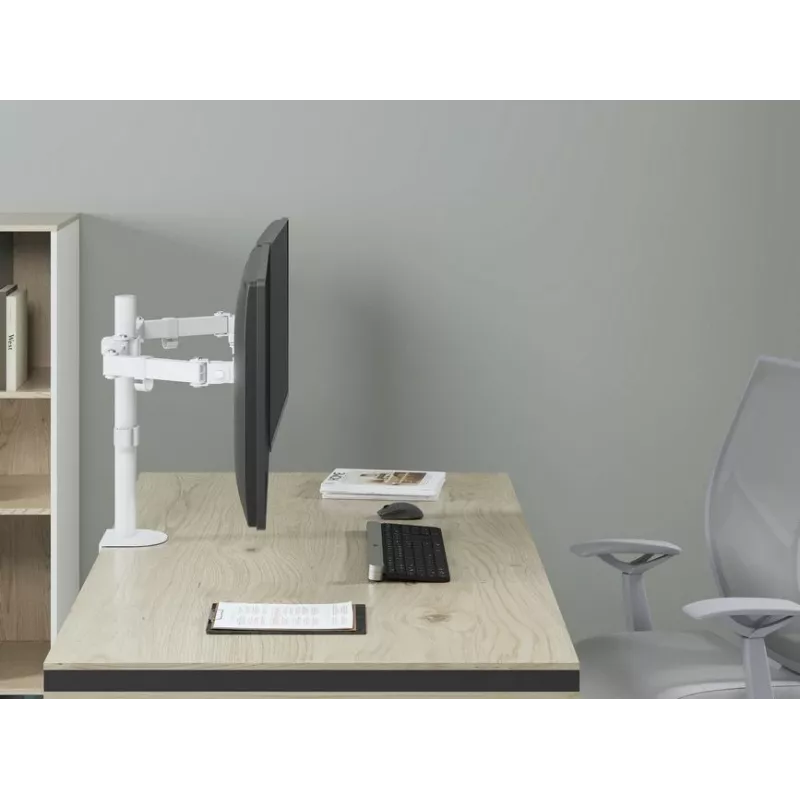 Equip 17 inch-32 inch dvikojis reguliuojamas monitorių laikiklis ant stalo, baltas