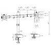 Equip 17 inch-32 inch dvikojis reguliuojamas monitorių laikiklis ant stalo, baltas