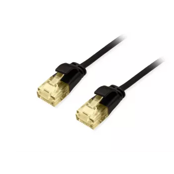Equip Cat.6A U/UTP Slim Patch Cable 2m Juodas 10000 Mbit/s