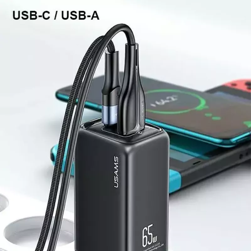 Įkroviklis usams T47 USB / USB-C 65W PD Greitasis Įkrovimas