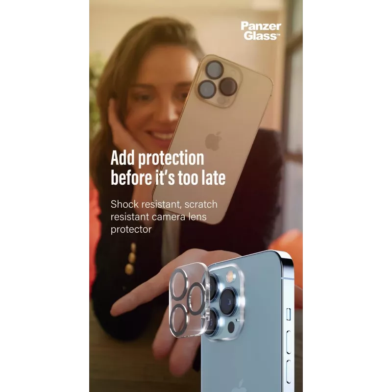 Apsauginis fotoaparato objektyvo stiklas PanzerGlass Apple iPhone 13 Pro / 13 Pro Max atsparus įbrėžimams ir smūgiams