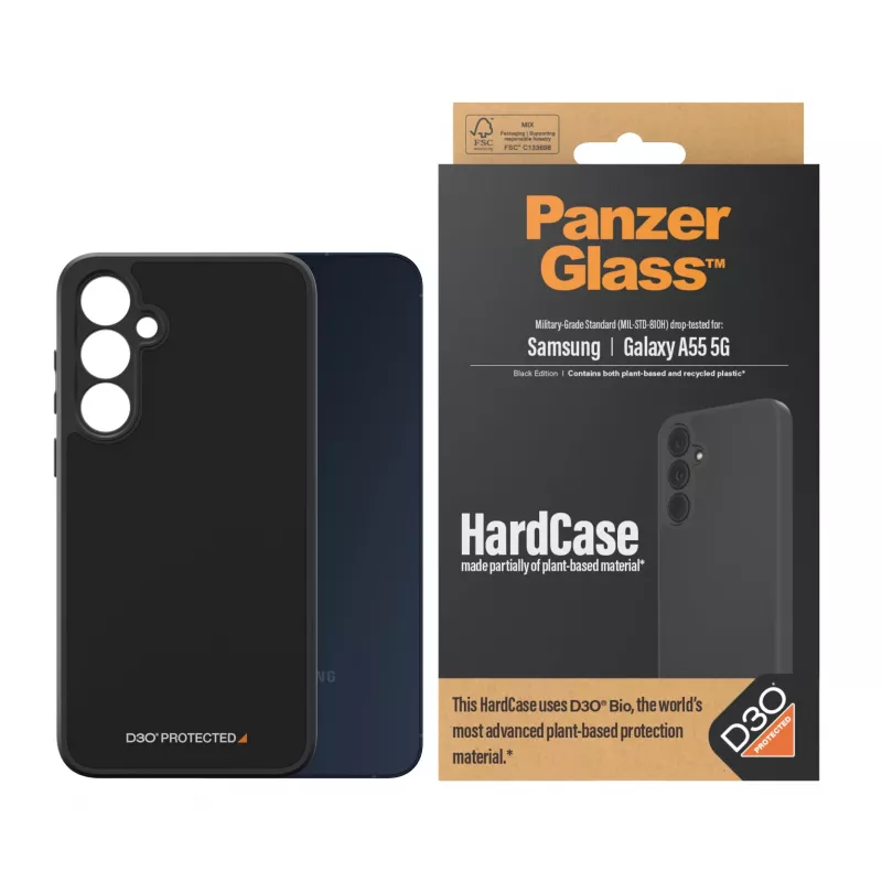 PanzerGlass HardCase Black su D3O® Samsung Galaxy A55 5G