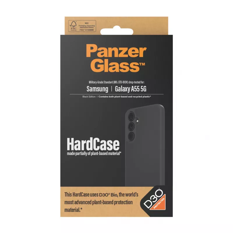 PanzerGlass HardCase Black su D3O® Samsung Galaxy A55 5G