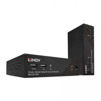 Lindy 100m Cat.6 Dual Head HDMI, USB ir RS-232 ilgintuvas, siųstuvas ir imtuvas