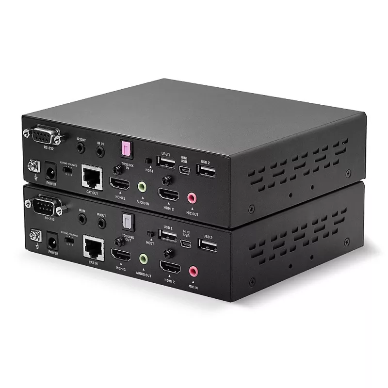 Lindy 39374 100 m Cat.6 Dual Head HDMI, USB ir RS232 ilgintuvas su siųstuvu ir imtuvu, HDBaseT 2.0, garso/infraraudonųjų spindulių/nuosekliojo ryšio