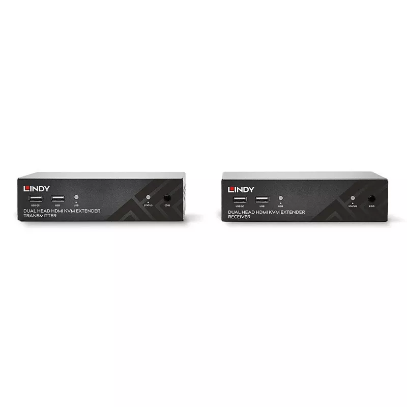 Lindy 39374 100 m Cat.6 Dual Head HDMI, USB ir RS232 ilgintuvas su siųstuvu ir imtuvu, HDBaseT 2.0, garso/infraraudonųjų spindulių/nuosekliojo ryšio