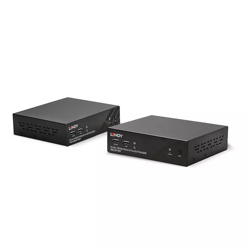 Lindy 39374 100 m Cat.6 Dual Head HDMI, USB ir RS232 ilgintuvas su siųstuvu ir imtuvu, HDBaseT 2.0, garso/infraraudonųjų spindulių/nuosekliojo ryšio