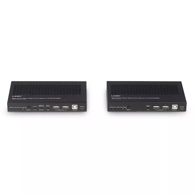 Lindy 100 m Cat.6A HDMI 4K60, garsas, IR ir RS-232 HDBaseT 3.0 KVM plėstuvas