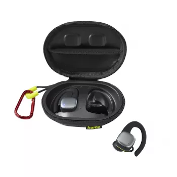 Hama Spirit Athletics belaidės ausinės True Wireless Stereo (TWS) su kabliuku ausiai, sportinės, Bluetooth, juodos