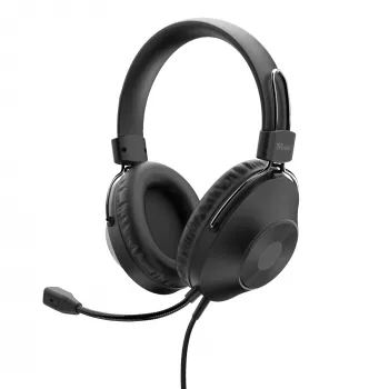 Trust HS-250 ausinės su mikrofonu, laidinės, antgalvinės, skirtos pokalbiams ir muzikai, juodos