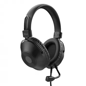 Trust HS-250 ausinės su mikrofonu, laidinės, antgalvinės, skirtos pokalbiams ir muzikai, juodos