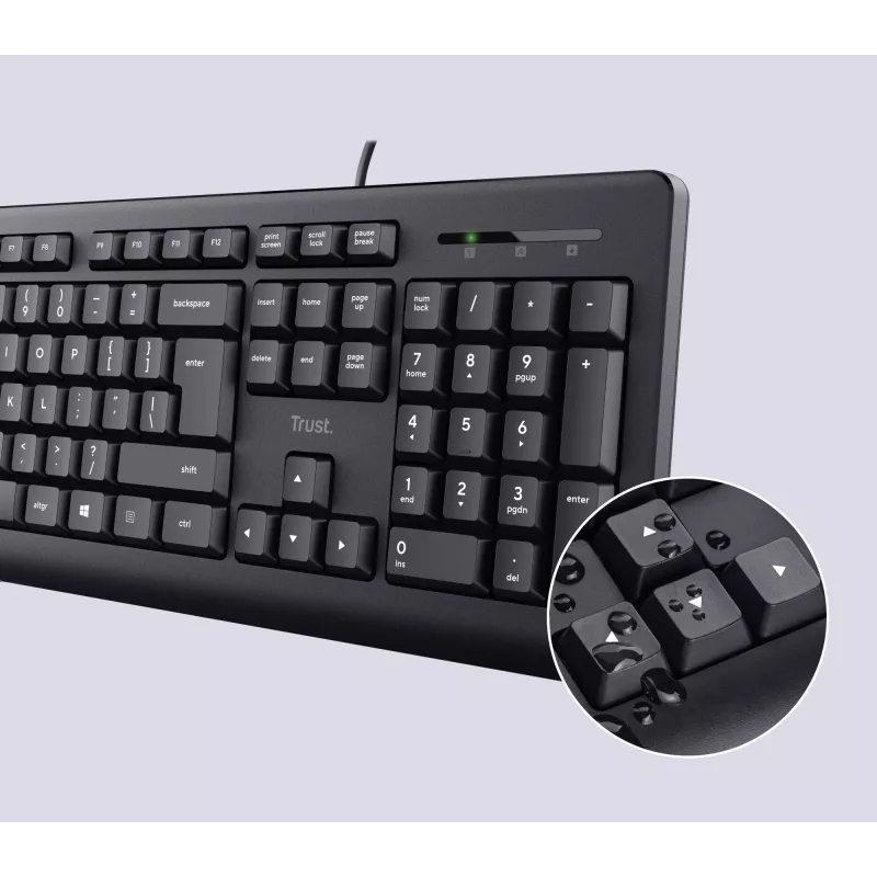 Trust TKM-250 klaviatūra ir pelė rinkinys, USB, QWERTZ vokiškas išdėstymas, juoda