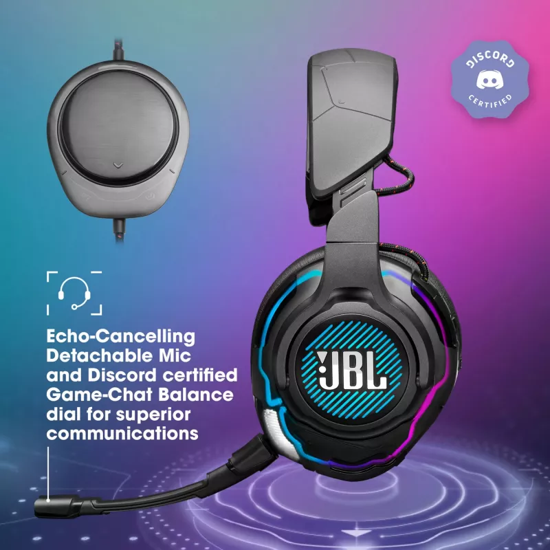 JBL Quantum ONE JUODAS, laidinės, žaidimų, 20 - 20000 Hz, 526 g, ausinės, Juoda