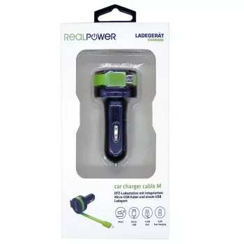 Automobilinis įkroviklis RealPower 257635 Universal Black Green