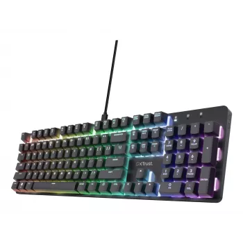 Žaidimų klaviatūra Trust GXT 871 Zora mechaninė USB RGB juoda
