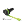 Automobilinis įkroviklis RealPower 257637 Universal Black Green su integruotu Lightning kabeliu