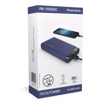 Nešiojamas įkroviklis RealPower PB-15000C 15000 mAh